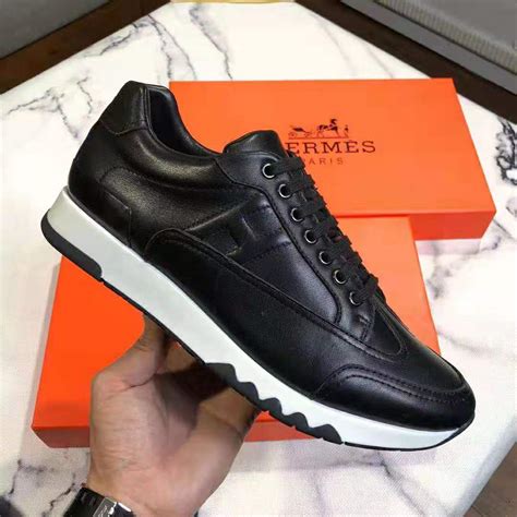 hermes black sneakers|hermes men's leather sneakers.